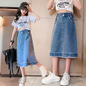 <span class=keywords><strong>Gonna</strong></span> midi in denim sfrangiato per ragazze, collezione Estate 2026, per bambine più grandi, <span class=keywords><strong>gonna</strong></span> <span class=keywords><strong>lunga</strong></span> da ragazza stile principessa estivo - Product Image 4