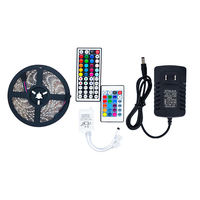 Offre Spéciale Kit Complet Neuf Bande LED SMD 2835 RGB 5M (16,4 pi) avec Télécommande IR 24 Touches et Adaptateur