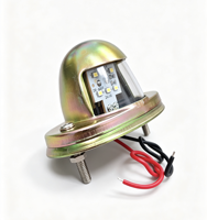 6 LED Blanches Rondes pour Plaque d'Immatriculation, 12V 24V, Étanche, Boîtier Métallique pour Camion, Remorque, Fourgonnette, Camping-car, Bus