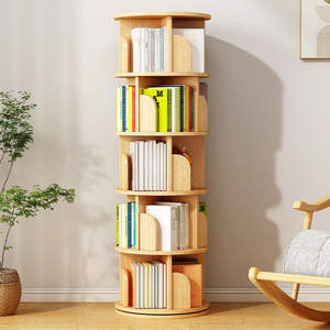 Estantería Giratoria 360° para Libros, de Piso/Techo, Lacada, Resistente, de 5 Niveles, Moderna, Ahorra Espacio, para Sala de Estar o Cuarto de Niños, Venta al Por Mayor - Product Image 6