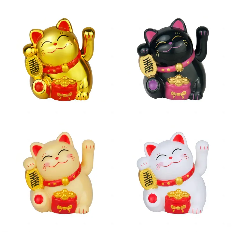 Negozio di modelli solari accessori per auto decorazione d'interni ornamento per gatti piccoli da 2 pollici che ondeggia il gatto fortunato della fortuna giapponese