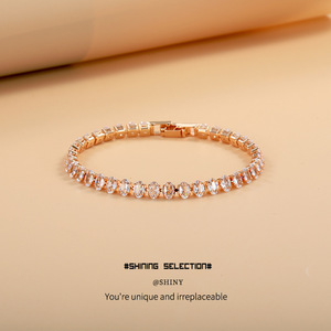Fashion <b>Cuff</b> <b>Bracelet</b> Full Diamond Copper Alloy <b>Silver</b> Gold Rose Gold Party Jewelry Channel Setting Style - Product Image 3