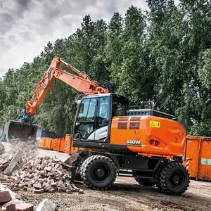 Top Marke HW140 15 Tonnen Hydraulic Digger Machine Rad bagger mit Greifer für verschiedene Projekte