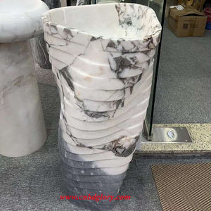 Lavabo Ovalado de Mármol Irregular Moderno con Desagüe Fácil de Limpiar para Baño - Product Image 5