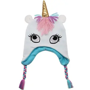 C908 Cute Looking Children Kids Unicorn Plush Hat Adorable Animal Shape Children Unicorn Hat