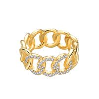 Bague pour hommes et femmes, en cuivre, plaqué or 18K, nouvelle collection, bijou cubain Hip Hop, à la mode, 2020