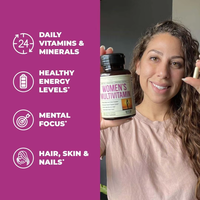 Meilleures multivitamines pour femmes adultes, nutriments essentiels, sans OGM, sans gluten, sans produits laitiers, sans soja, soutien quotidien pour la santé, 60 capsules