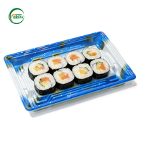 Barquettes à sushi jetables en PET avec couvercles transparents – Contenants alimentaires durables pour sushis à emporter et présentation d'aliments frais