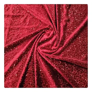 competitive price fabric 2023 new arrival china wholesale fabric sequin red velvet sequin fabric