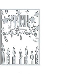<span class=keywords><strong>Joyeux</strong></span> <span class=keywords><strong>anniversaire</strong></span> cadre métal acier au carbone carte métal matrices de découpe pochoirs découpés pour décoratif gaufrage papier meurt - Product Image 4