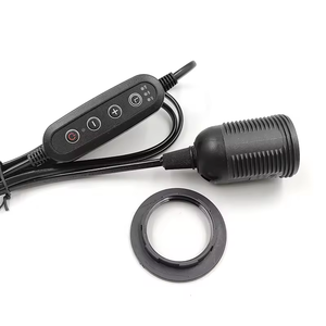 Support de lampe himalayenne Hagood <span class=keywords><strong>E27</strong></span>/<span class=keywords><strong>E14</strong></span> avec variateur d'intensité, câble <span class=keywords><strong>noir</strong></span>, fiche plate américaine 2 broches, 110-220V, ABS+Cuivre, cordon d'alimentation personnalisable - Product Image 3