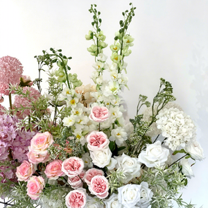 Arreglo Floral de Hortensias y Rosas Rosadas con Acabado de Seda, Accesorios para Bodas, Flores Artificiales para Hoteles, Auditorios y Exteriores - Product Image 2