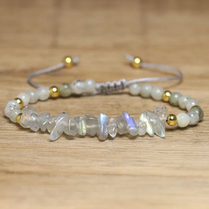 Delicate Moonstone <b>Bracelet</b>, Handwoven <b>Beaded</b> <b>Bracelet</b>, Gift Jewelry for Women, Yoga and Meditation - Product Image 1