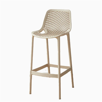 Chaise de bar haute en plastique durable, style industriel moderne, mobilier de restaurant, Harry Bertoia, cadre en plastique stable, tabouret de bar de cuisine en plastique