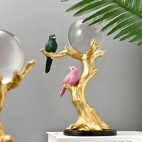Sculpture d'oiseau en résine cristalline nordique, peinte à la main, ornement de bureau pour salon, bureau, décoration de la maison