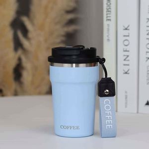 Simple 304 Stainless Steel <b>Coffee</b> Mug Portable Car Thermos Business Office Gift Dual-Drink Mug - Product Image 2