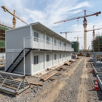 Maison préfabriquée mobile à deux étages à assemblage rapide, duplex temporaire, dortoir, bureau de chantier, maison conteneur