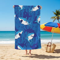 Serviette de plage Yabee personnalisable en microfibre gaufrée en plastique recyclé, séchage rapide, anti-sable, avec logo imprimé, motif dessin animé moderne, toutes saisons, pour adulte
