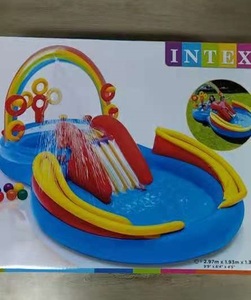 <span class=keywords><strong>INTEX</strong></span> 57453 Rainbow Ring  Piscine Centre de jeux <span class=keywords><strong>gonflable</strong></span> Toboggan aquatique insulaire - Product Image 2