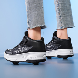 Chaussures à roulettes lumineuses avec roues alignées pour enfants, surface souple en EVA, roulements ABEC-7 - Product Image 3