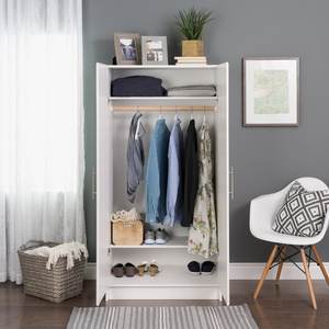 Meuble simple et pas cher, blanc, 2 portes, <span class=keywords><strong>en</strong></span> bois MDF, <span class=keywords><strong>garde</strong></span>-robe, chambre, placard, rangement, organisation, placard <span class=keywords><strong>en</strong></span> bois pour vêtements - Product Image 3