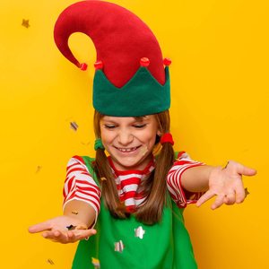 Chapeau d'elfe de Noël lumineux en feutre pour les fêtes de Noël, rouge - Product Image 3