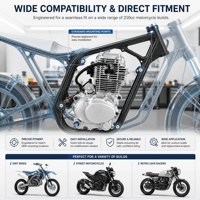 Mesin Motor 250cc Berpendingin Udara CB250 Silinder Tunggal 4-Tak OHV Starter Elektrik 5-Percepatan