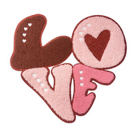 Gros Big Pink Be mine Love XOXO Coeur Fer sur Chenille Écussons Saint Valentin Cadeau pour Femme Fille Sac de Vêtements