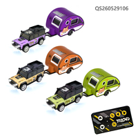 Mainan Mobil Model Die Cast Remote Control Grosir QS, Mainan Mobil Balap Trailer R/C Logam untuk Anak-Anak dengan Lampu