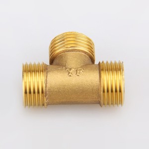 Raccord en T à trois voies à filetage extérieur en laiton, à serrage rapide, résistant à l'huile, épaissi, entièrement en <span class=keywords><strong>cuivre</strong></span> - Product Image 1