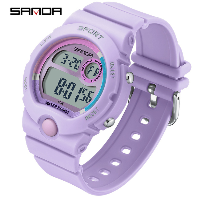 Sanda Women Wholesale Kids Girls Boys Quartz Digital Watch for Kids Waterproof Alarm Watch Dual Display Clock Montre Femme