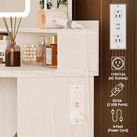 Miroir LED Lumineux Moderne et Élégant pour Hôtel, Appartement, Chambre à Coucher, Table de Maquillage, Coiffeuse avec Tiroirs et Armoire, Écologique