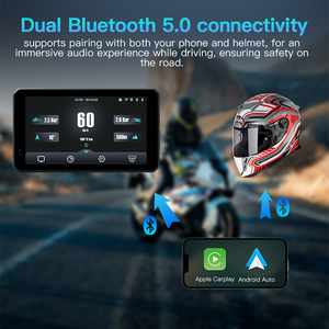 New Upgrade 6 Inch Motorcycle Carplay GPS Navigation Screen Waterproof IP68 Dashcam Camera <strong>Moto</strong> Android Auto Touch <strong>Display</strong> - Product Image 3