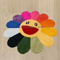 Bedruckter Mura Kami Blumenförmiger Teppich Design-Teppich Smiley-Gesicht Blumenteppich Logo-Matte Bedruckte Teppiche