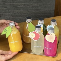 Bouteille en plastique PET de 350 ml pour jus de fruits et légumes, à usage unique, idéale pour le jeûne intermittent, jus fraîchement pressé, logo imprimable