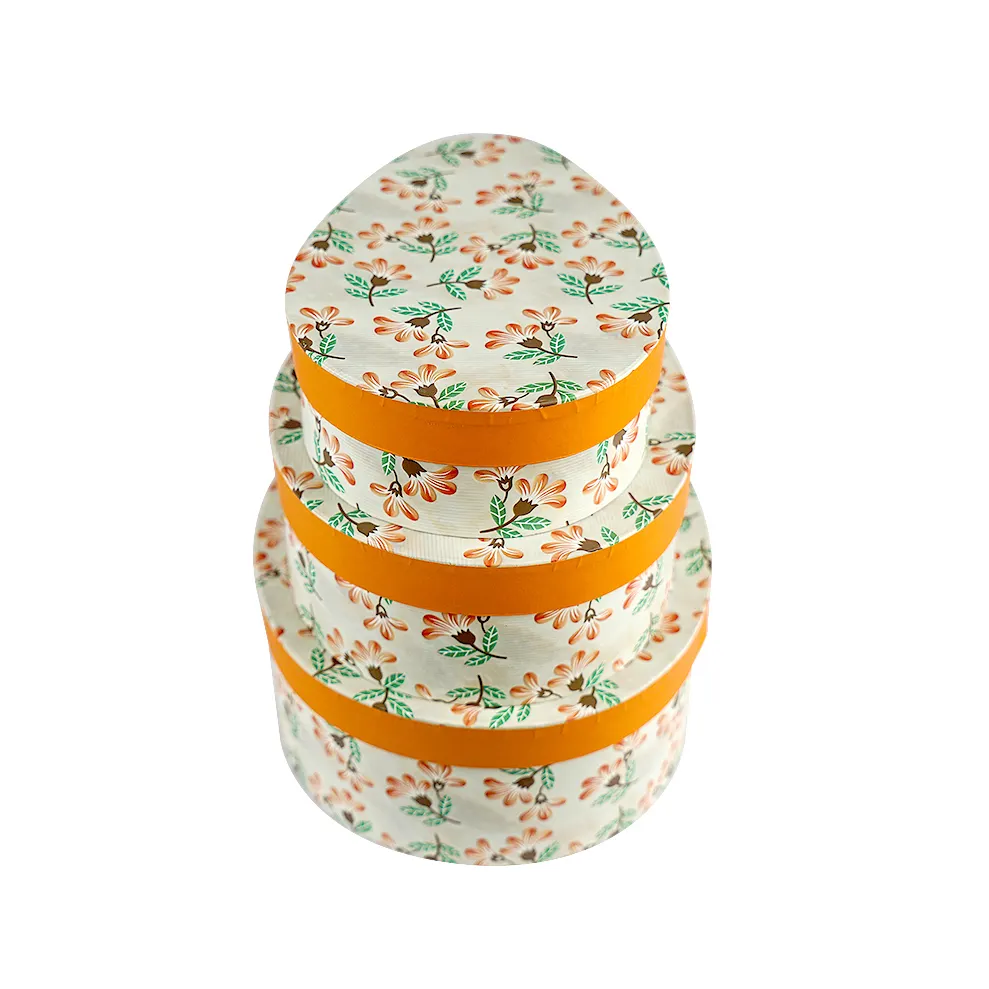 Caja de regalo con forma de huevo Floral naranja, cartón, embalaje de Chocolate, película mate, recubrimiento de dos piezas