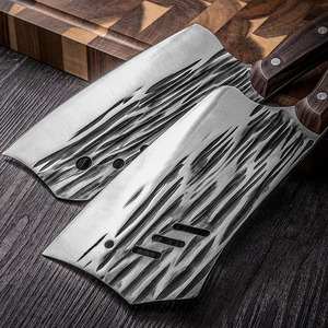 Cuchillo de Cocina de Acero Inoxidable Dolphin de Tres Orificios, Cuchillo de Chef Forjado con Textura de Martillo, Cortador de Carne y Huesos, Cuchillo de Calle - Product Image 2