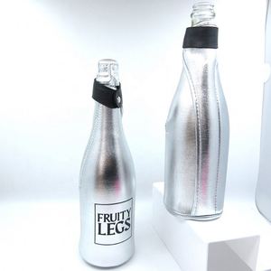 RYO Custom Logo Reusable Neoprene Insulated Wine Cooler Bag 750ml Zipper Closure Metallic Design Drink Cup Sleeve <b>Bottle</b> Stylish - Product Image 3