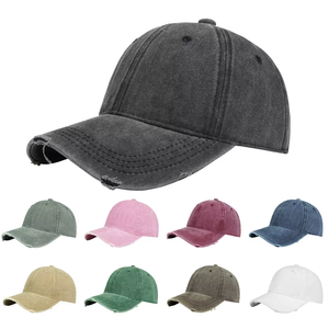 Casquettes de baseball unisexes en coton délavé, non structurées, souples, avec logo personnalisé, style vintage, pour la vente en gros - Product Image 2