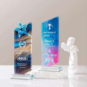Premios <span class=keywords><strong>de</strong></span> Cristal Personalizados con Estrella, Impresión a Todo Color, Placa <span class=keywords><strong>de</strong></span> Cristal Arcoíris AB, Trofeo - Product Image 2