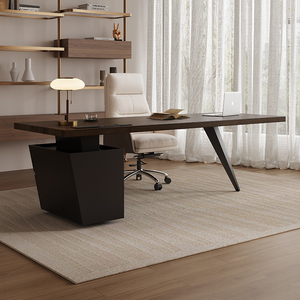 Mới nhất thiết kế cao cấp sang trọng nội thất văn phòng đa lớp gỗ Ông Chủ bàn với kim loại chân CEO bàn văn phòng - Product Image 5