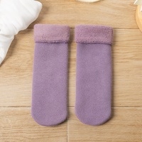 Chaussettes d'hiver chaudes en polaire épaisse sans couture pour enfants, vente en gros