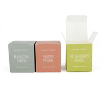 Caja Cúbica Plegable de Color Sólido Mate Morandi con Texto Impreso Personalizado para Empaque de Velas de Cera de Soya