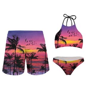 Traje de Baño Deportivo de 3 Piezas Personalizado para Mujer, Bikini Tamanna, Ropa de Playa con MOQ Bajo de 50 Unidades, Conjunto de Bikini Estampado para Parejas - Product Image 1