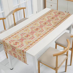 Runner da Tavola in PVC di Alta Qualità, Colore Champagne Floreale, 20 Metri, in Poliestere Dorato - Product Image 4