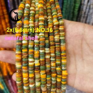 Zhe Ying 2*6mm doğal taş Heishi boncuk 6mm DIY Spacer gökkuşağı düz disk boncuk paspayı Rondelle halka boncuk takı yapımı için - Product Image 6