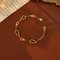 Bracelet en forme de gourde dorée pour femmes TANGPEI, pendentif en émail rouge, bijoux en métal tendance