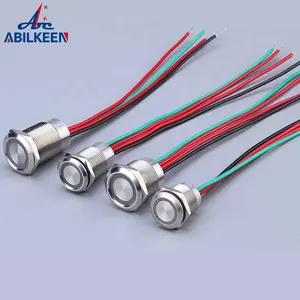 Aibeiken factory price 16mm 19mm reset self locking on off 24v led push button switch touch 12V