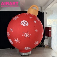 Boule de Noël gonflable rouge personnalisée, motif flocon de neige, boule gonflable géante pour décoration extérieure de Noël