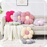 Coussin de sol en forme de fleur, coussin de siège, coussin décoratif mignon pour la chambre et coussin décoratif en peluche pour le lit